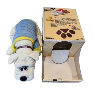 Vintage 1986 Tonka Pound Puppies White Puppy w/ Shirt Collar #7817 In Box Retro